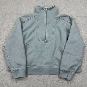 Everlane Blue-Gray Half-Zip Track Sweatshirt